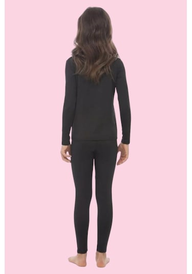 Tezzgelsin Kız Çocuk 3'lü Termal Alt Üst İçlik Takımı Siyah