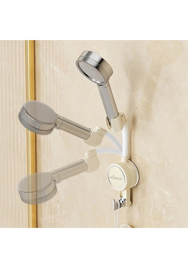 Sunshine011 Krem Rengi Deliksiz Emme Banyo Duş Tutucu Ayarlandı Duş Aksesuarı Duş Braketi Krem