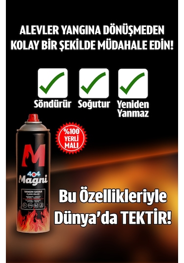 404 Magni Yangın Söndürücü Sprey 500 ML 2'li