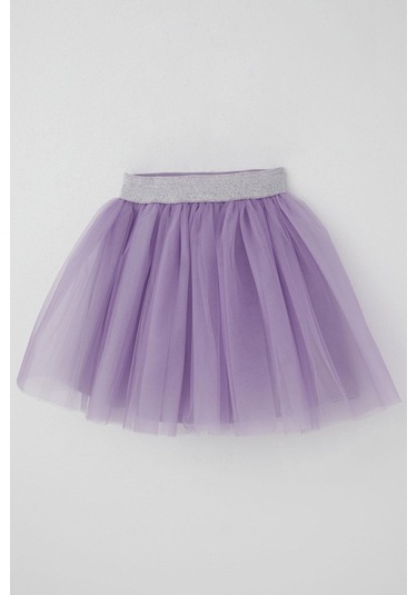 Breeze Kız Çocuk Tütü Etek Beli Sim Detaylı Lastikli 5-10 Yaş, Lila Lila