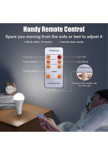 Usb Şarj Edilebilir Lamba Pil Yedeklemeli Acil Durum Işığı Ev İçin Güç Asılı Ledby Beyaz