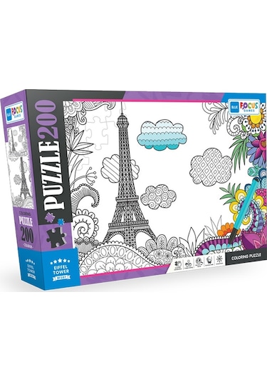 Blue Focus 200 Parça Coloring Puzzle Eiffel Tower Eyfel Kulesi