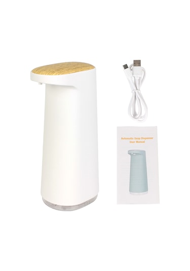 450ml Otomatik Köpük Sabunluk Usb Şarjlı Temassız Dispenser 2 Beyaz