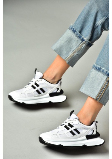 Fox Shoes S973017604 Siyah/beyaz Kumaş Spor Ayakkabı Sneakers Siyah - Beyaz