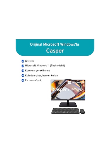 Casper Nirvana  A80.1342-DX00A-V-S  i5-13420H 32 GB  2 TB NVME SSD W11H AIO Masaüstü Bilgisayar