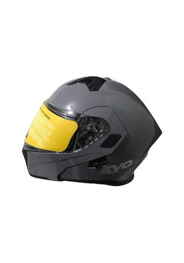 Evo 506 Elegant Fullface Çeneden Açılır Motosiklet Kaskı Gri
