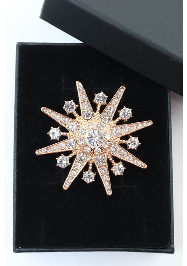 Gold Kar Tanesi Broş. Taşlı Tasarım Broş. Yaka İğnesi Broş. Kadın Broş. Erkek Broş. Broş. Unisex Gold