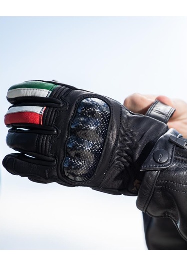 Oj Fıghter 1.8 İtalyan Tarzı Korumalı Kısa Motosiklet Deri Eldiven Xs