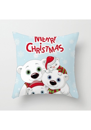 Cartoon Hand-painted Style Christmas Decorative Pillow No.13 Ekru