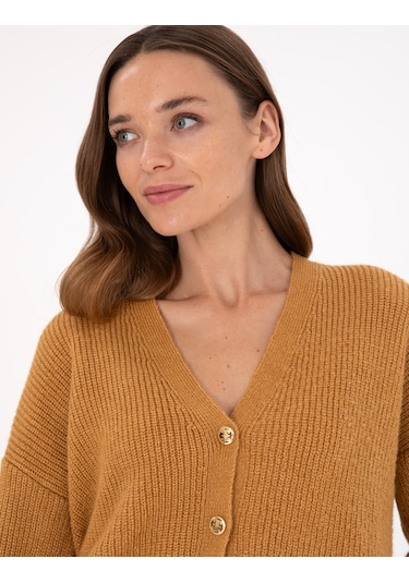 Pierre Cardin Kadın Camel Hırka Triko 50300112-vr015 Camel