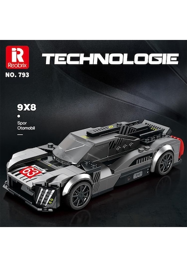 Reobrix Technic 793 Peugeot 9x8 Spor Araba Yaratıcı Yapı Blok Seti Building Blocks - 280 Parça