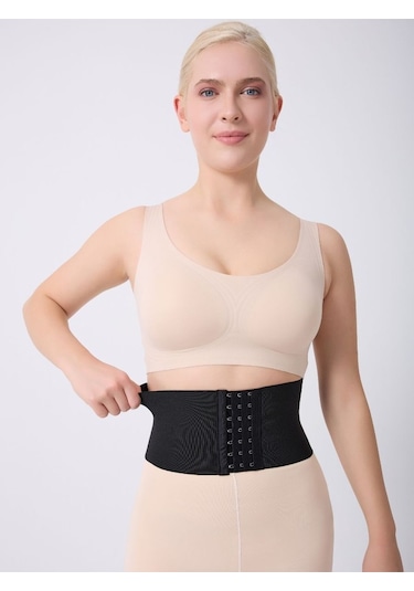 Serone Kısa Model Esnek Yapılı Bel Şekillendirici Spor Korse Siyah Renk Siyah