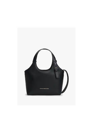 Tommy Hilfiger Th Logo Detaylı Kadın Mini Tote Çanta-12068 Siyah