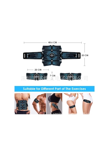 Teltree Karın Kası Geliştirme Kemeri - 4 Parça Masajlı Fitness Seti Çok Renkli