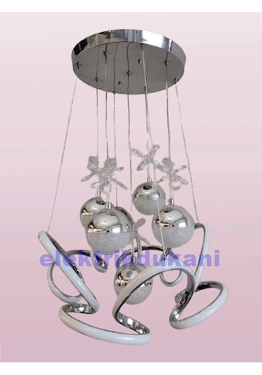 Dmr 5 Toplu Dron Sarkıt Led Avize Krom Kasa Üç Renk 6500k/4000k/3000k Beyaz Ilık/beyaz/sarı Günışı Çok Renkli