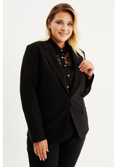 Astarlı Blazer Ceket - Siyah