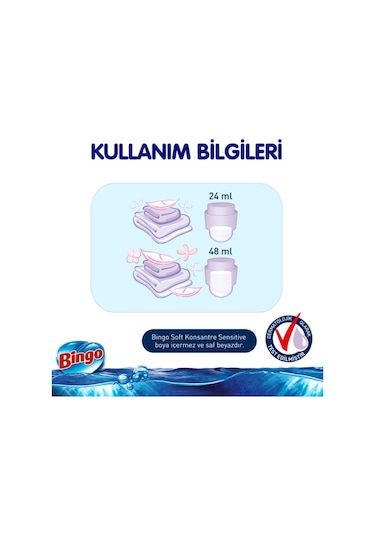 Bingo Soft Konsantre Çamaşır Yumuşatıcısı Sensitive 6 x 1440 ML