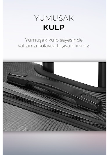 Polo&Sky Elmas Model Siyah Renk Kabin Boy Valiz Bavul Siyah