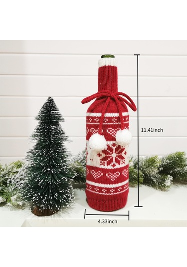 Ruicoo Noel Dekorasyonu Açık Renkli Akrilik Triko Şarap Flasörü - Ev & Restoran Partileri İçin Dayanıklı Dekoratif Kılıf