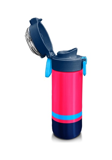 Coral High Kids Neon Mercan Lacivert Pipetli Ve Direkt İçim Çelik Termos 500 Ml 31823 Neon Mercan