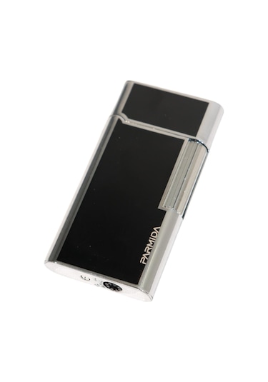 Parmida Soft Flame Siyah Gümüş Metal Puro Çakmağı - Tr9542