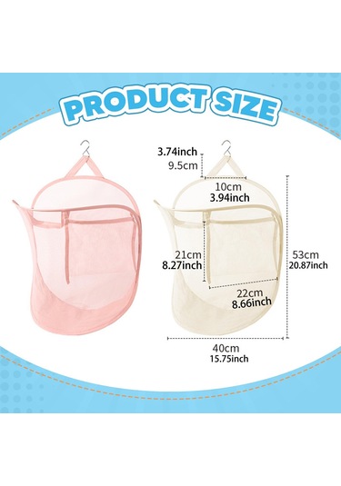 Suntek Çamaşır Kapısı Ev Tipi İçin Ağ Askılı Sepeti Dolap Saklama Bej