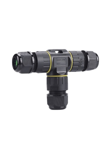 Pazly Φ5-9mm T Su Şekli Mekan Kutuları Kutu Konnektörü Kablo Kablo Kablo Ip68 İki İçin Geçirmez Elektrik Dış Dış Çıkışlı 3-pin Ak