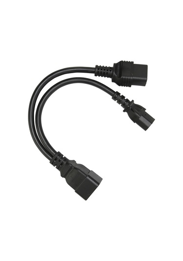 Springsun Iec320 C20'den C19+c13'e Y Tipi Güzergah Çevirici, 1 Giriş 2 Çıkışlı Pvc Kablolu Güç Adaptörü 0.32m