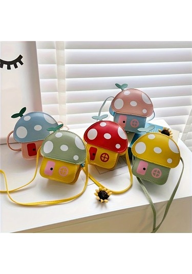 Elmpaly Küçük Ev Çapraz Çanta Moda Prenses Para Cüzdan Kırmızı Kırmızı