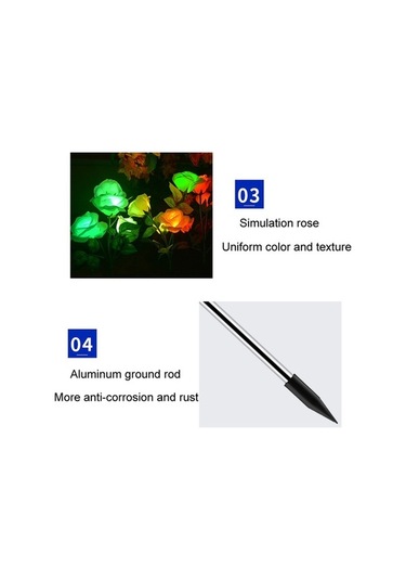 Tongxida Güneş Simülasyonu Gül Çiçek Işıkları Renkli Bahçe Çim Işıkları Rastgele Renk Teslimatı Diğer Diğer