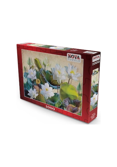 Nova Puzzle 1000 Parça Beyaz Nilüfer Çiçekleri Puzzle