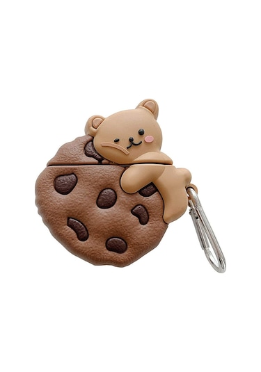 Microsonic AirPods 1. Nesil / 2. Nesil Kılıf Cartoon Figürlü Silikon Cookie Bear