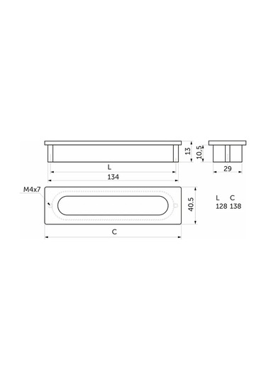 Aksmebel Mobilya Kolu İç Gömme 138 128 Mm Siyah 1 Adet Şifonyer 307777034 Siyah Mat