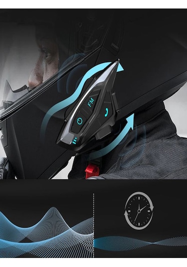 Shark2 2 Kişi 1 KM İnterkom Gürültü Azaltma Motorcu Kask Kulaklığı