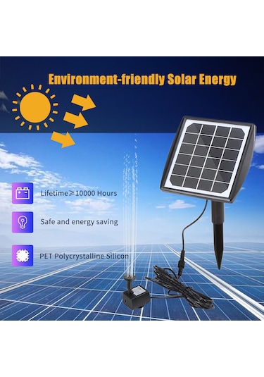 Singree Güneş Enerjili Çeşme Pompası - 4 Nozullu, Bahçe Ve Göletler İçin Otomatik Su Fıskiyesi