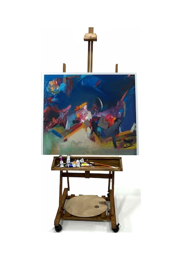 Ahşap Şovale Tekerlekli Kare Ayaklı H Tipi Boyalı Decolfin