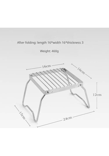 Novahub Kamp Katlanır Izgara Standı Paslanmaz Çelik Izgara Izgara Kamp Masa Açık Taşınabilir Gaz Odun Sobası Standı Kamp Malzemeleri A Gümüş Gümüş