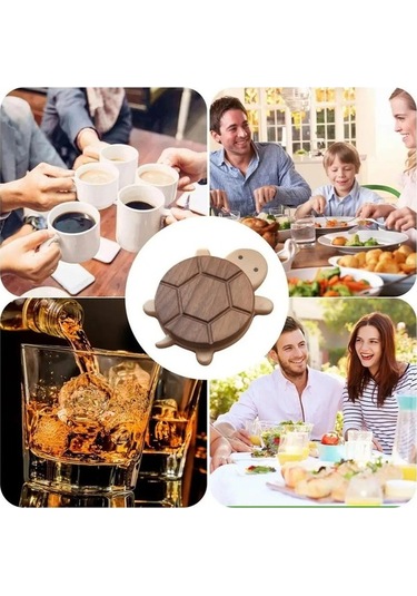 Ulzyvf Matı Masası Masası Kaplumbağa Kahverengi Kahve Kahve İçin Bardak Altlıkları Ahşap Ah Kahverengi
