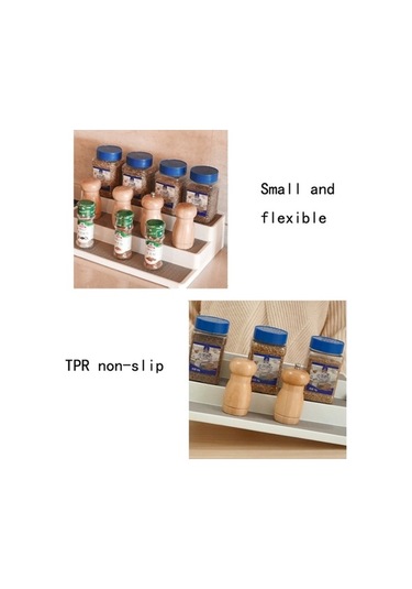 Dancemonkey 2 Adet Üç Katmanlı Kademeli Baharat Depolama Rafı, Optik Tasarım Beyaz