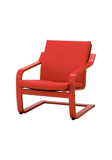 Sallanan Koltuk, Kırmızı-vissle Kırmızı, Alçak Arkalıklı 2Açık Ceviz