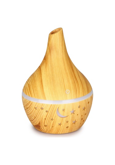 Vkemall Havadönüştürücü Aromaterapi Dağıtıcı - 7 Renkli Led Gece Lambası, 300ml Kapasite, Usb Şarjlı, Yumuşak Ahşap Desenli 15-30 M²