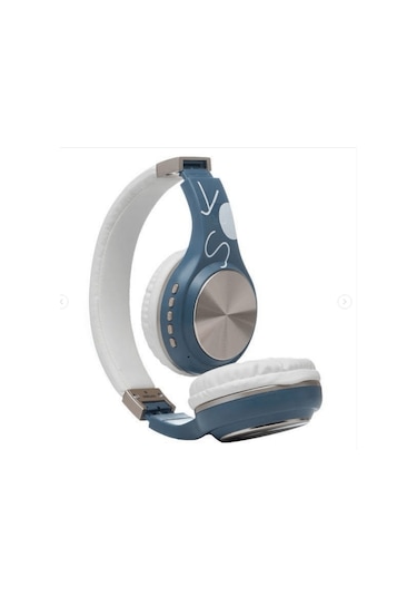 Sy-bt1607 Bluetooth 5.3 Kulaküstü Katlanabilir Mikrofonlu Kulaklık Kablosuz Sd Kart Girişi Aux Mavi