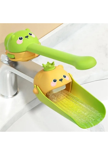 Xurunkeji Karikatür Hayvanlar Musluk Genişleticisi Çocuklar İçin El Yıkama Banyo Lavabo Aksesuarları Mutfak Bebek Yıkama İçin Uygun Yeşil