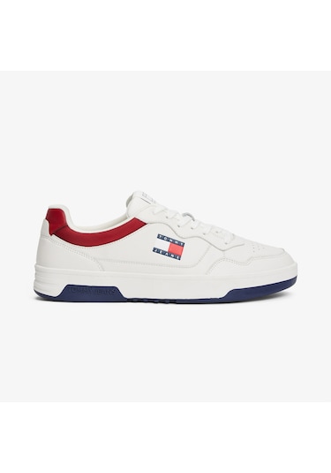 Tommy Hilfiger Jeans Cupsole Leather Erkek Beyaz Spor Ayakkabı Em0em01443 Beyaz