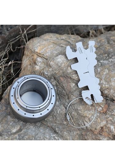 Lixada-taşınabilir Mini Titanyum Alkol Kapaklı Soba,y14148-t Gümüş