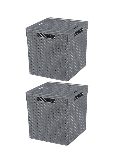 El Casa 2 Adet, 23 Litre Depolama Kutuları Depolama İçin 2 Adet, 23 Litrelik Kutular. 200723620 Gri
