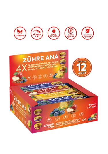 Fonksiyonel Meyve Bar Deneme Paketi 35 Gr X 12 Adet 3 Çeşit