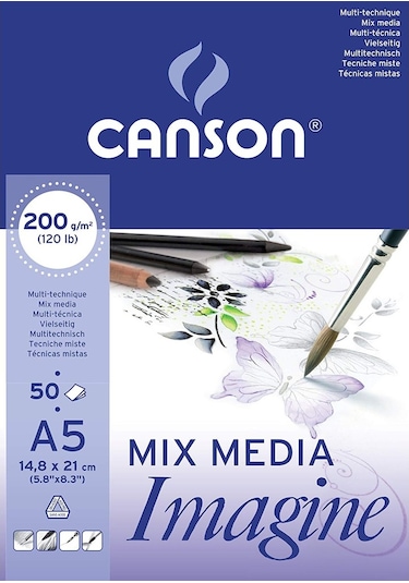 Canson Mix Media Imagine - A5 - 200Gr - 50Yp