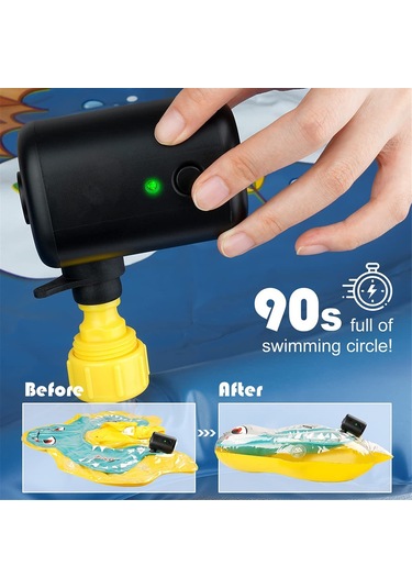 Lemestar Ev Ve Dışarı Kullanıma Uygun Kablosuz Mini Hızlı Şişirme-çıkarma Pompası, 4 Farklı Uçlu, Abs Malzeme, 1500mah Pil, Su Geçirmez, Beyaz