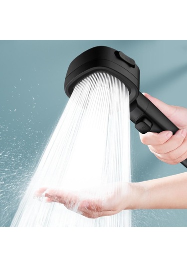 Gümüş Su Tasarruflu Duş Başlığı Anahtarlı 260 100mm Abs Gümüş